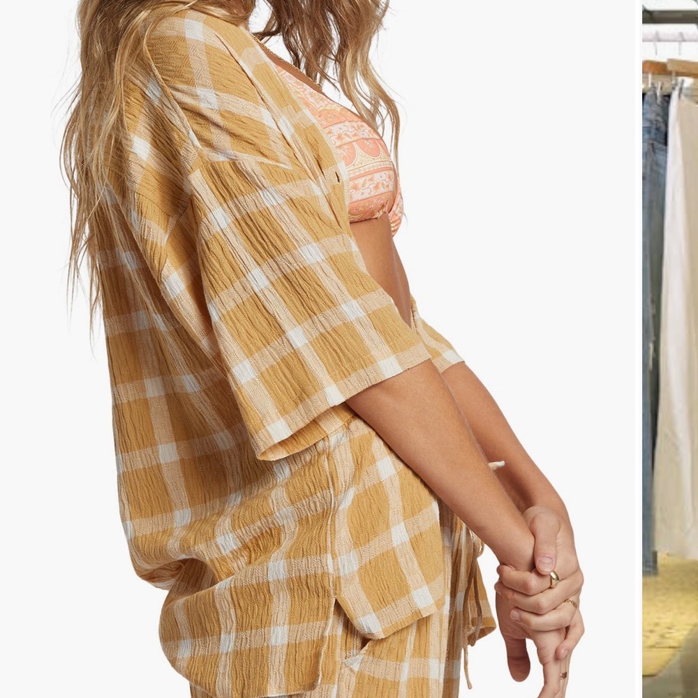 Billabong  Plaid Beach side Shirt size M new - Picture 3 of 5